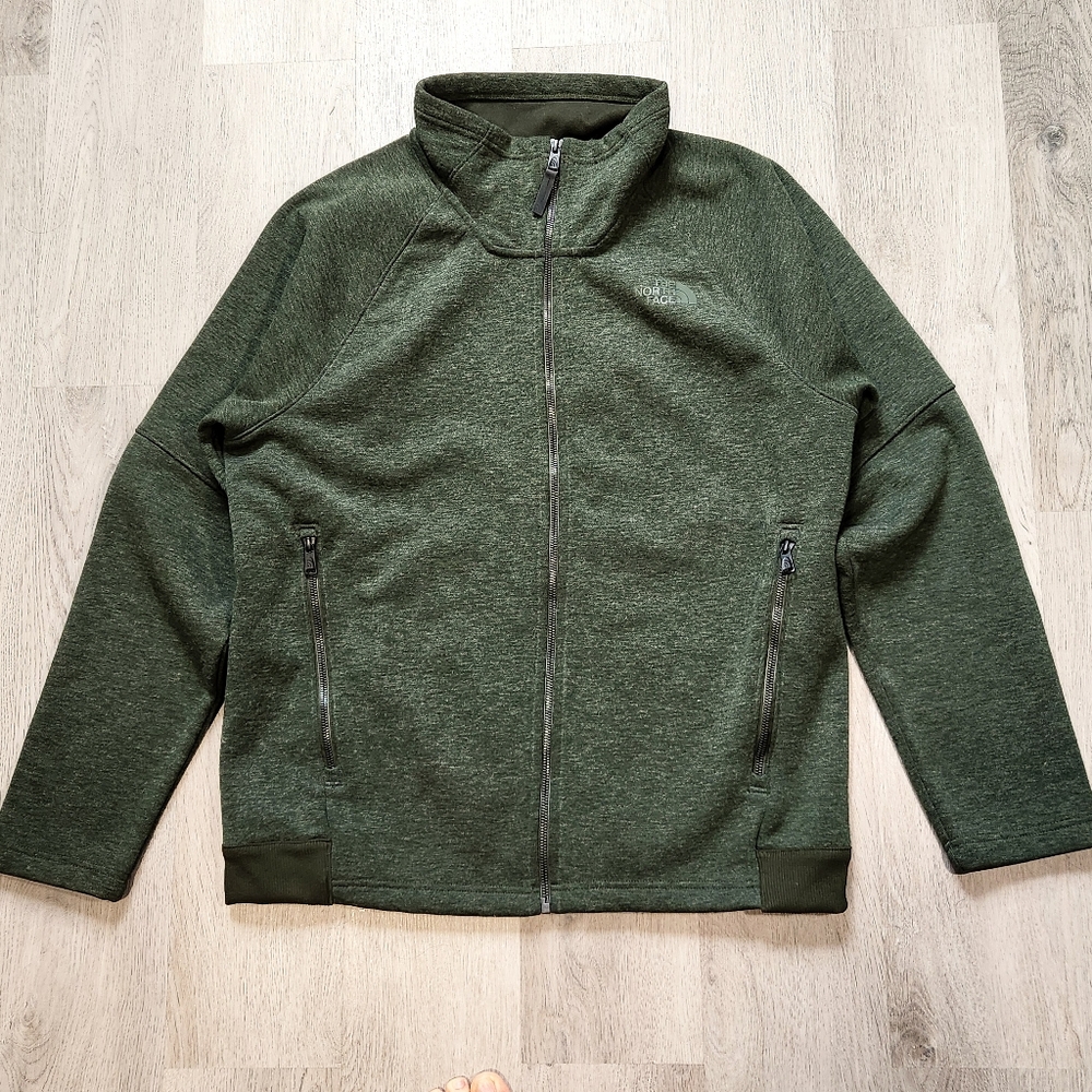 The North Face Men Large Far Northern Full Zip Up Fleece Jacket Hunter Green